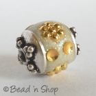 Off White Cylindrical Glitter Bead Studded with Accessories