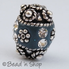  Blue Beads Studded with Metal Accessories & Rhinestones