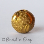 Round Brass Bead with Golden Dotted Design