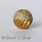 Round Brass Bead with Silver Dotted & Spiral Design