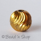 Brass Bead with Spiral Design