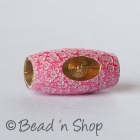 Pink Brass Bead in Cylindrical Shape