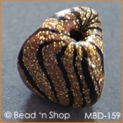 Golden-Black Triangular Handpressed Bead