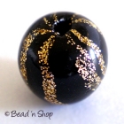 Black Round Bead with Golden Stripes