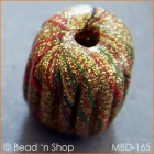 Hand-designed Golden Bead with Multicolor Stripes