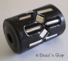 Black Cylindrical Bead with Glass Tubes & Mirrors