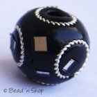 Black Round Bead Studded with Wire-rings & Mirrors