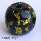 Black Round Bead with Golden Spots