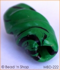 Twisted Green Bead with Black Spots