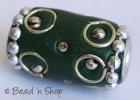 Green Bead Studded with Wire-bordered Balls