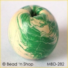 Green & White Round Bead