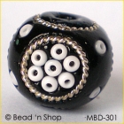 Black Bead Studded with Seed Bead forming Flower Design