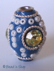 Blue Bead Studded with Big Rhinestone & Seed Beads