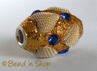 Golden Glitter Bead Studded with Rhinestone & Heart Shape Metal