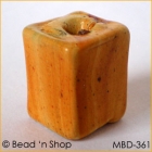 Yellow Square Bead with Black Spots