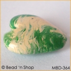 Green+White Heart Bead