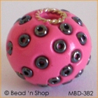 Pink Bead Studded with Black Seed Beads