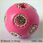 Pink Bead Studded with Wire-bordered Rhinestones