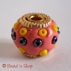 Pink Bead Studded with Golden Rings & Seed Beads