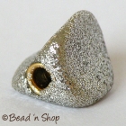 Triangular Shaped Silver Color Glitter Bead