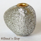 Unusual Shaped Silver Color Glitter Bead