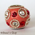 Pink Bead Studded with Wire-bordered & Rhinestones