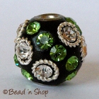 Bead Studded with Wire Rings & Rhinestones