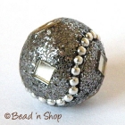 Gray Glitter Bead Studded with Mirror Chips