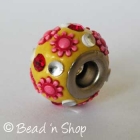 Yellow Euro Style Bead Studded with Flowers and Accessories