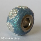 Glittering Euro Style Bead with Silver Flower