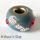 Euro Style Bead Studded with Red Rhinestones & Accessories