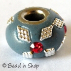 Euro Style Bead Studded with Red Rhinestones & Accessories