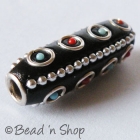 Black Bead Studded with Metal Rings & Metal Chains