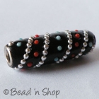 Black Bead Studded with Metal Chains & Color Grains