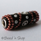 Black Bead Studded with Metal Chains & Seed Beads