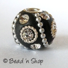 Bead Studded with Metal Chain & White Rhinestones