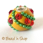 Yellow Bead Studded with Red Rhinestone & Accessories