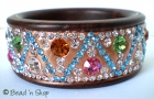 Bangle Studded with Colorful Rhinestones