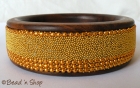 Bangle Studded with Yellow Grains & Metal Chains