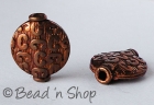 Oxidized Copper Bead in Round Flattened Shape