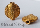 Gold Plated Copper Bead in Round Flattened Shape