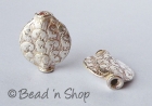 Silver Plated Copper Bead in Round Flattened Shape