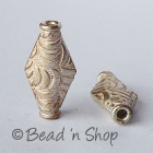 Silver Plated Copper Bead in Cylindrical Shape