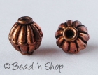 Round Striped Copper Oxidized Bead