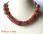 Shinning Brown Maruti Necklace with Mirror Chips and Metal Rings