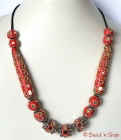 Red Maruti Necklace with Rhinestones & Mirror Chips