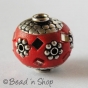 25pc  Beads Studded with Mirror Chips & Metal Accessories