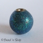 50pc Blue Round Glitter Shinning Kashmiri Bead 