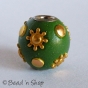 50pc Green Bead Rimmed with Golden Color Accessories