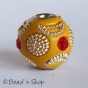 50pc Yellow Bead Studded with Red Rhinestone & Accessories